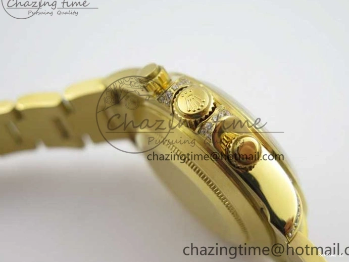 0109 Daytona 116589RBOW YG Rainbow Crystal BLF Best Edition Black Dial on YG Bracelet A SmoothTexture 3175